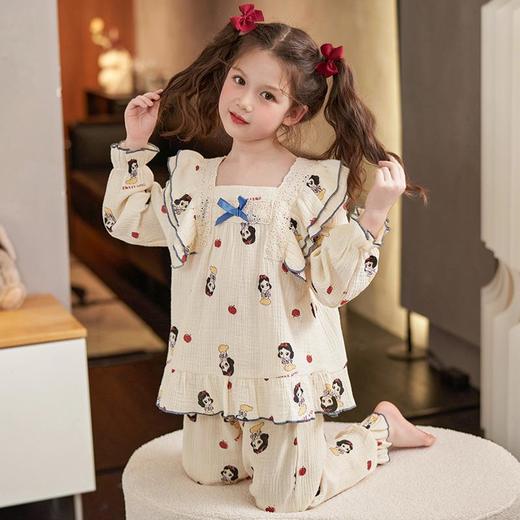 2023新款儿童睡衣纯棉春秋季薄款女童棉纱布中大童亲子家居服套装 商品图0