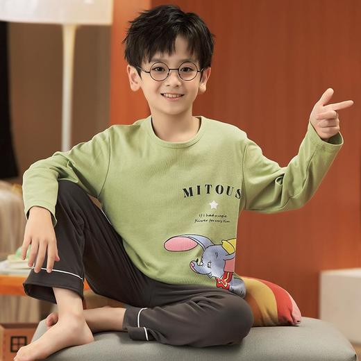 儿童睡衣春秋季纯棉长袖薄款套装中大童小男孩卡通亲子男童家居服 商品图3
