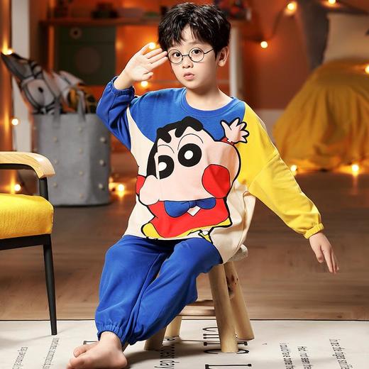 男童睡衣纯棉长袖中大童小孩卡通全棉秋季儿童睡衣男孩家居服套装 商品图2