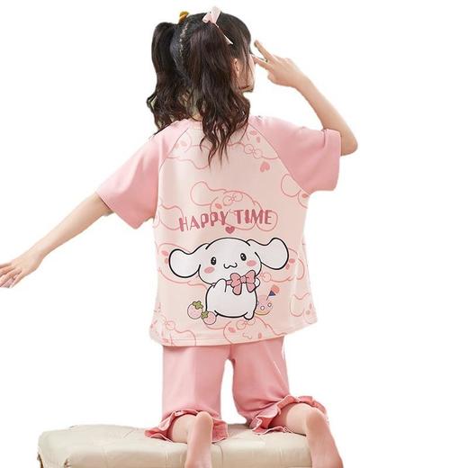 儿童睡衣夏季纯棉短袖薄款套装女童女孩卡通七分裤夏天洋气家居服 商品图4