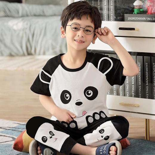 儿童睡衣男童夏季短袖长裤纯棉薄款卡通圆领男孩中大童春秋家居服 商品图0