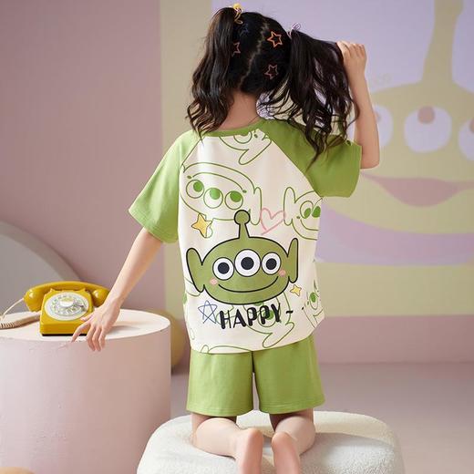 女童睡衣新款纯棉短袖薄款儿童夏季中大童女孩卡通宝宝家居服夏天 商品图3