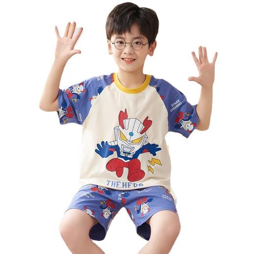 儿童睡衣夏季莫代尔冰凉短袖短裤小男孩中大童薄款男童家居服套装 商品图4