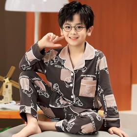 男童睡衣长袖纯棉套装中大童开衫卡通可爱大男孩家居服秋季中学生