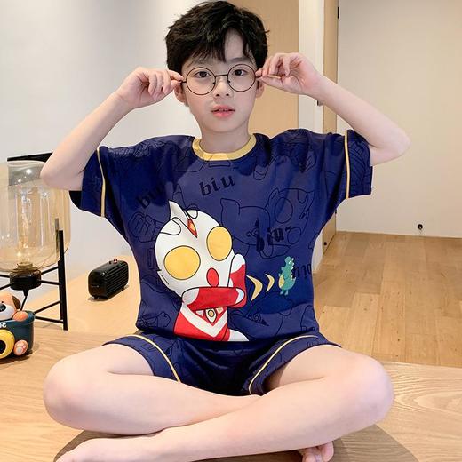 男童睡衣春秋儿童夏季纯棉薄款卡通中大童家居服套装男孩短袖夏天 商品图2