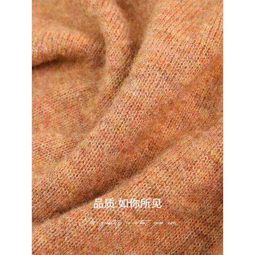 COCOBELLA质感皮标软糯绒感毛衣插肩袖圆领针织衫MZ183 商品图4