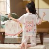 儿童睡衣女童夏季冰丝薄款短袖三件套装长裤小女孩大童洋气家居服 商品缩略图3