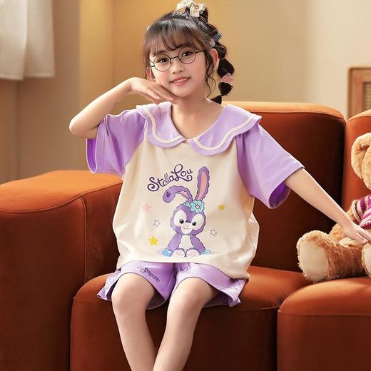 女童睡衣夏季新款短袖纯棉可爱女孩超萌公主娃娃领宝宝夏天家居服 商品图2