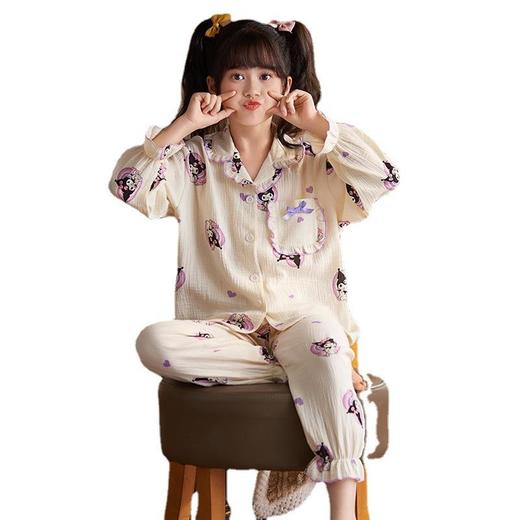 新款女童睡衣儿童长袖薄款纯棉春秋纱布棉套装中大童小女孩家居服 商品图4