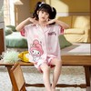儿童睡衣女童夏季冰丝薄款短袖套装夏天小女孩公主宝宝凉爽家居服 商品缩略图1