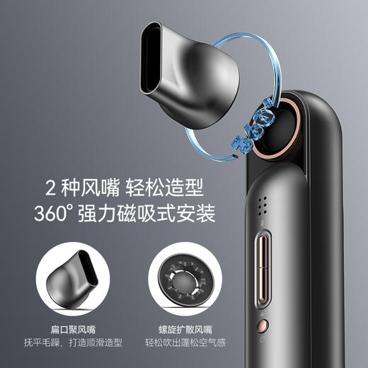 德尔玛智能吹风机家用负离子护发速干宿舍用冷热风恒温电吹风筒 CF20 商品图2