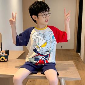 男童睡衣春秋儿童夏季纯棉薄款卡通中大童家居服套装男孩短袖夏天
