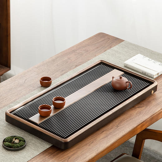 初心茶盘电胶木家用茶盘 胡桃木电木整块电胶木高档茶盘简约办公干泡茶盘 商品图2