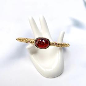 S925血珀手镯-宫廷圆管蛋面