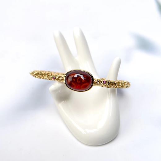 S925血珀手镯-宫廷圆管蛋面 商品图0