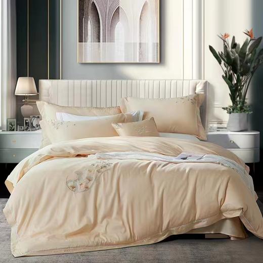 【6F】素绣床单四件 小确杏 商品图1