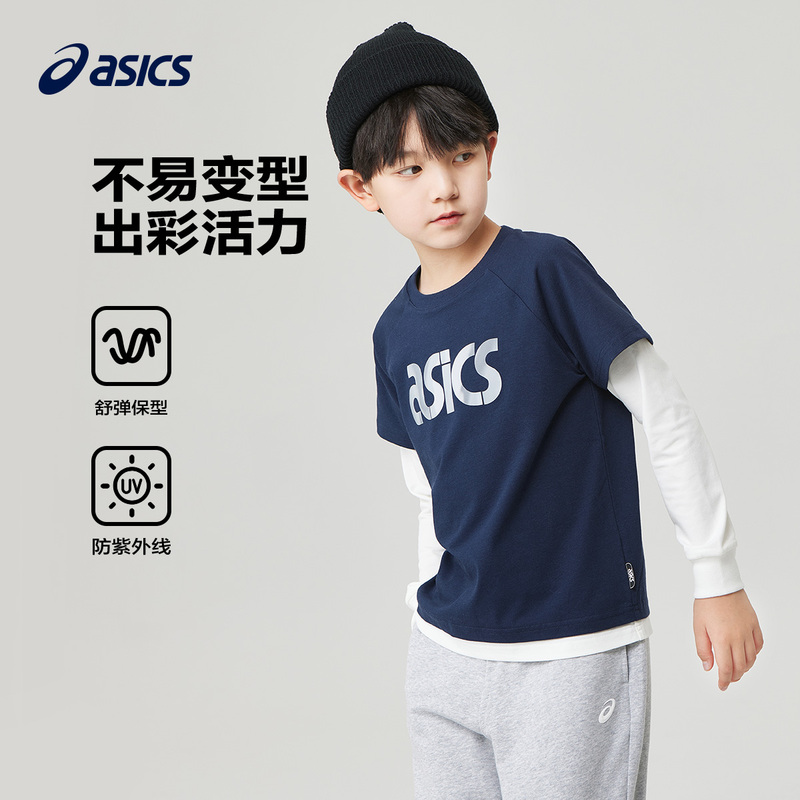 【品牌直发】ASICS/亚瑟士童装男女儿童运动休闲logo侧标长袖