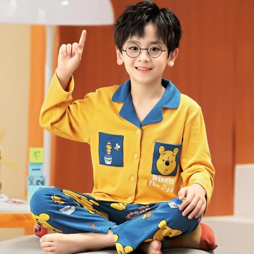 男童睡衣长袖纯棉套装中大童开衫卡通可爱大男孩家居服秋季中学生 商品图2