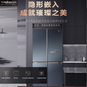 海信璀璨冰箱503L十字对开真空璀璨超薄嵌入零嵌全嵌全空间离子除菌净味AI智能管理BCD-503WTDGVBPIVC2
