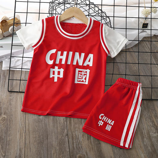 【捡漏价49.9元2套】新款儿童篮球服套装，轻盈透气，洋气薄款速干，夏日必备！男孩女孩都能穿，增添洋气篮球元素，打造时尚宝贝。sh 商品图5