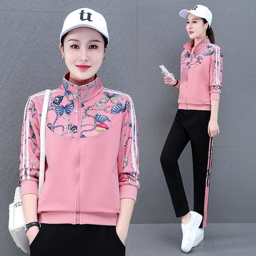 秋季新款，立领小个子春秋运动服运动套装女秋冬长袖休闲两件套QB-THF9909 商品图0