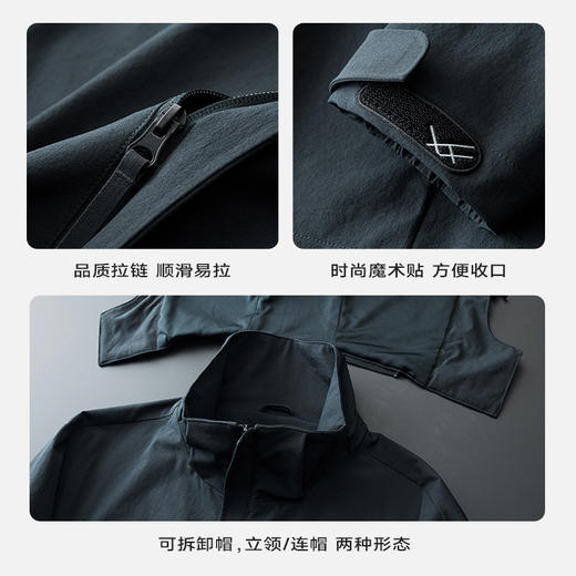 【新款DTH】大依优型可拆卸帽夹克外套男宽松加肥加大码休闲上衣胖子连帽 商品图3