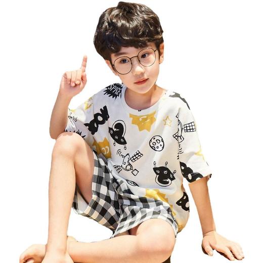 男童睡衣春夏季薄款纯棉儿童卡通可爱短袖小男孩中大童家居服套装 商品图4