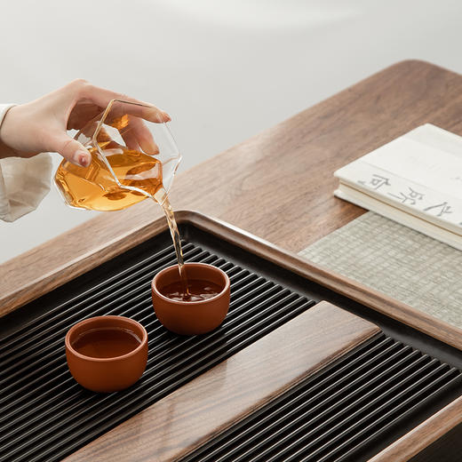 初心茶盘电胶木家用茶盘 胡桃木电木整块电胶木高档茶盘简约办公干泡茶盘 商品图7