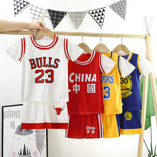 【捡漏价49.9元2套】新款儿童篮球服套装，轻盈透气，洋气薄款速干，夏日必备！男孩女孩都能穿，增添洋气篮球元素，打造时尚宝贝。sh 商品图0
