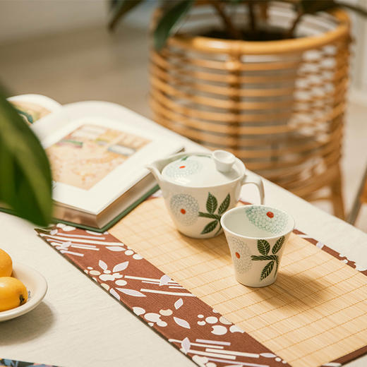 复古花卉系列竹制茶垫新中式禅意茶垫 商品图0