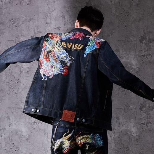 点此购买 福神男士龙腾贴布牛仔外套 yg 263493 商品图1