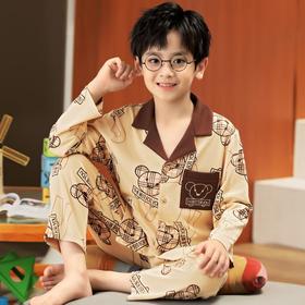 儿童男童睡衣春秋季薄款长袖纯棉秋款宝宝家居服中大童小男孩套装