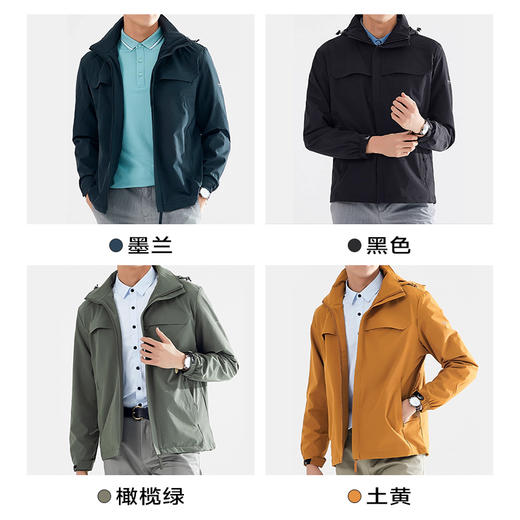 【新款DTH】大依优型可拆卸帽夹克外套男宽松加肥加大码休闲上衣胖子连帽 商品图2