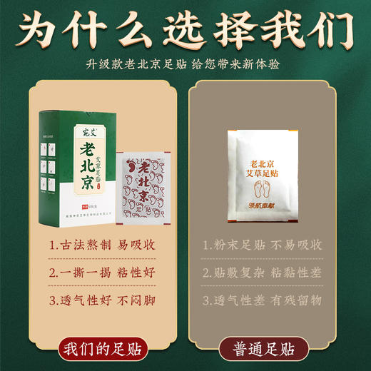 艾草足贴50贴盒装 脚部护理 老北京足底穴位艾灸贴 商品图2