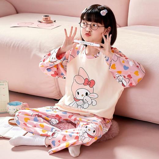 儿童睡衣女童纯棉春秋季长袖秋款卡通套装小女孩中大童空调家居服 商品图2