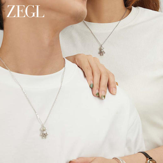ZEGL爱发光宇航员情侣项链女生一对款太空人锁骨链七夕礼物送女友 商品图6