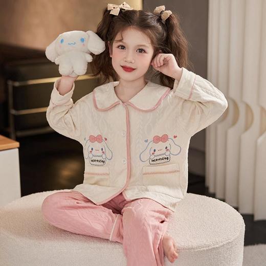 儿童睡衣女童春秋季纯棉开衫长袖卡通中大童宝宝亲子家居服两件套 商品图1