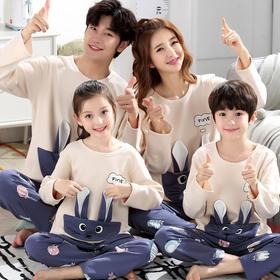 儿童亲子睡衣母女装韩版卡通棉质长袖一家三口亲子家居服男孩宝宝