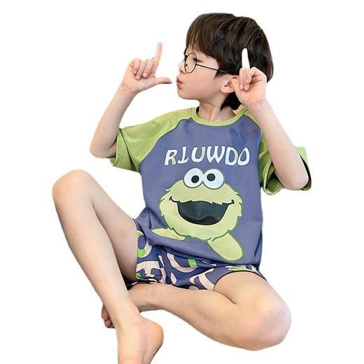 儿童睡衣男童夏季纯棉短袖卡通中大童男孩宝宝家居服夏天薄款套装 商品图4