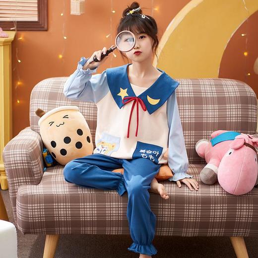 儿童睡衣新款女童春秋纯棉长袖薄款套装小女孩公主洋气大童家居服 商品图2