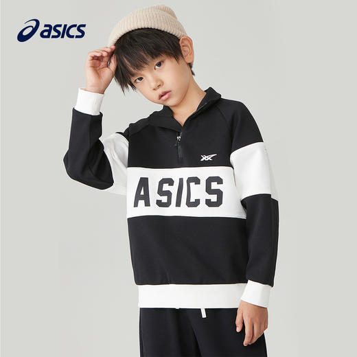 ASICS/亚瑟士童装秋季新款男童运动休闲个性插肩长袖卫衣T恤 商品图3