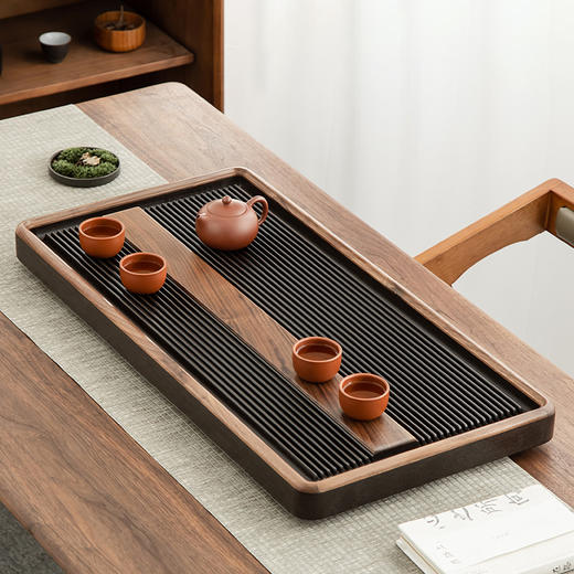 初心茶盘电胶木家用茶盘 胡桃木电木整块电胶木高档茶盘简约办公干泡茶盘 商品图1