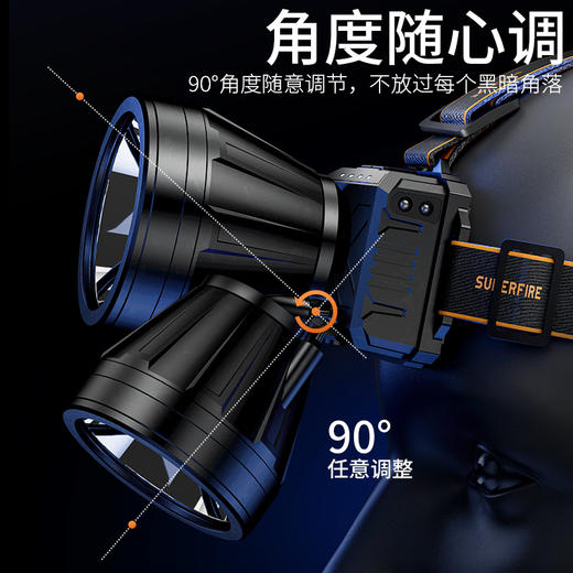 SUPERFIRE神火HL82感应强光夜钓灯高亮可充电钓鱼专用赶海头灯 商品图4