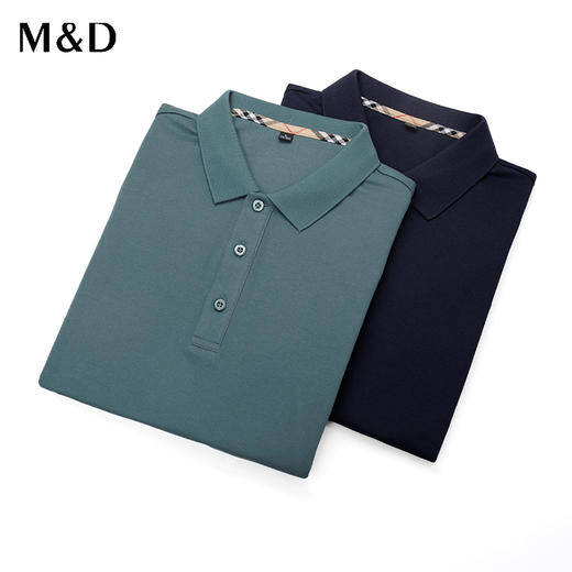MD名盾男士翻领长袖POLO衫商务休闲秋季新款修身桑蚕丝混纺打底衣 商品图4