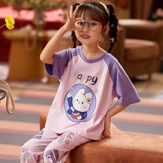春季女童睡衣纯棉长袖中大童小女孩可爱卡通公主风儿童家居服套装 商品图0