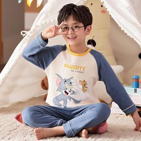 儿童睡衣男童春秋新款长袖纯棉薄款宝宝男孩中大童亲子家居服套装