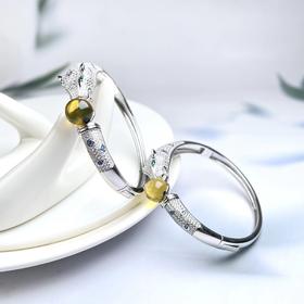 S925蓝珀手镯-豹子圆珠