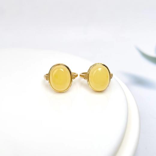 蜜蜡戒指-简约款蛋面 商品图0