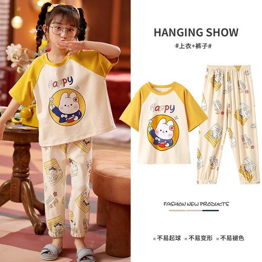 春季女童睡衣纯棉长袖中大童小女孩可爱卡通公主风儿童家居服套装 商品图3