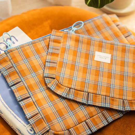 复古格子收纳包高档收纳包精致旅行化妆收纳 商品图3